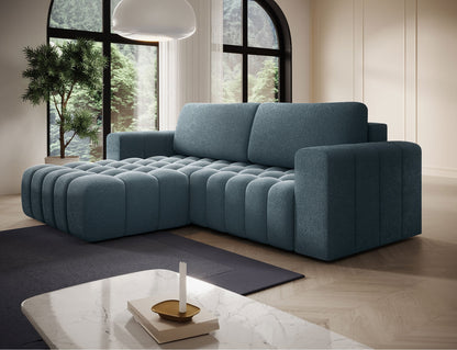 Bonett 4 Seater Storage Sleeper Chaise Sofa - Teal Blue