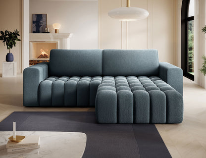 Bonett 4 Seater Storage Sleeper Chaise Sofa - Teal Blue