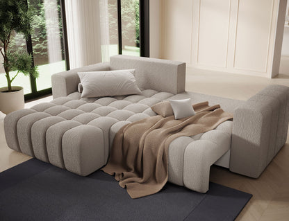 Bonett 4 Seater Storage Sleeper Chaise Sofa - Beige