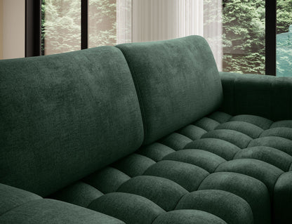 Bonett 4 Seater Storage Sleeper Chaise Sofa - Dark Green