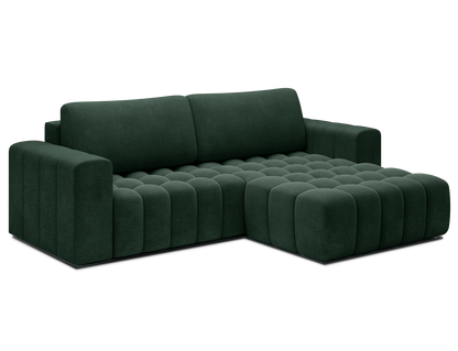 Bonett 4 Seater Storage Sleeper Chaise Sofa - Dark Green