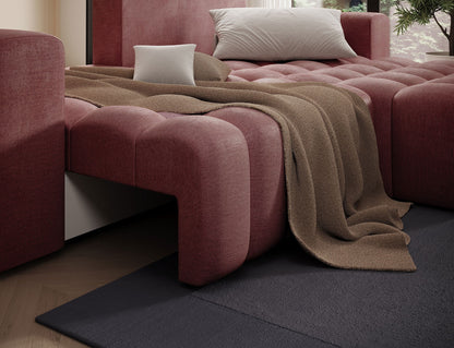 Bonett 4 Seater Storage Sleeper Chaise Sofa - Plum
