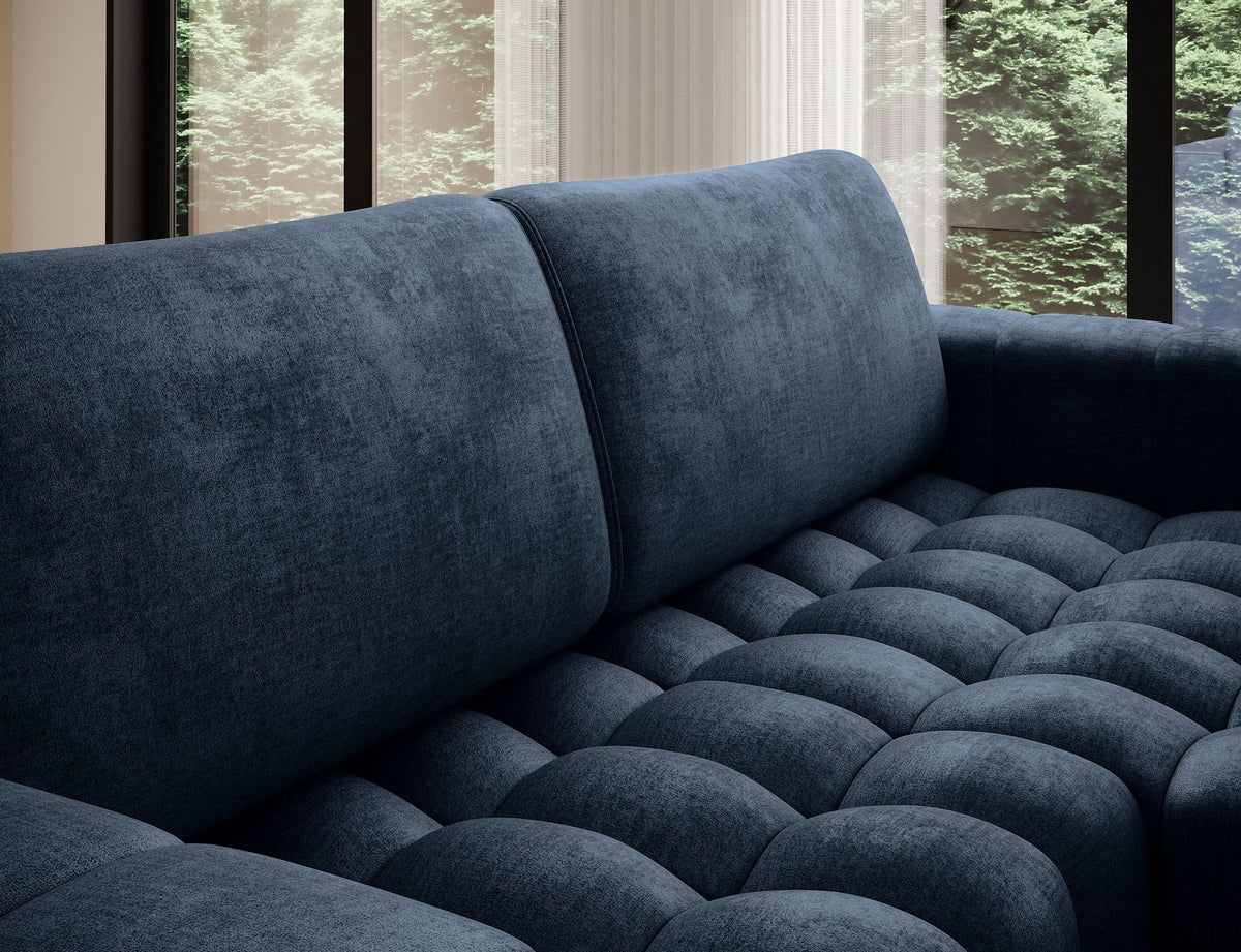 Bonett 4 Seater Storage Sleeper Chaise Sofa - Navy Blue