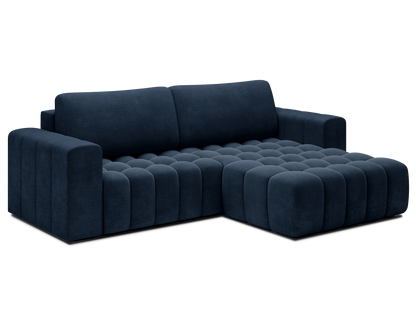 Bonett 4 Seater Storage Sleeper Chaise Sofa - Navy Blue