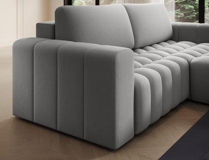 Bonett 4 Seater Storage Sleeper Chaise Sofa - Grey
