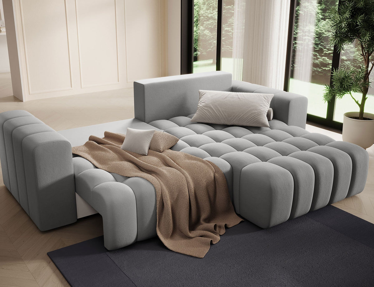 Bonett 4 Seater Storage Sleeper Chaise Sofa - Grey