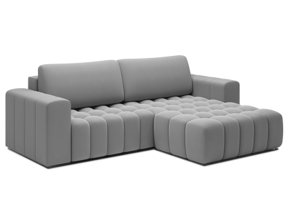 Bonett 4 Seater Storage Sleeper Chaise Sofa - Grey
