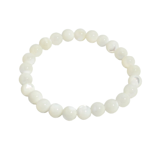 Shell White Round Bracelet - 8mm