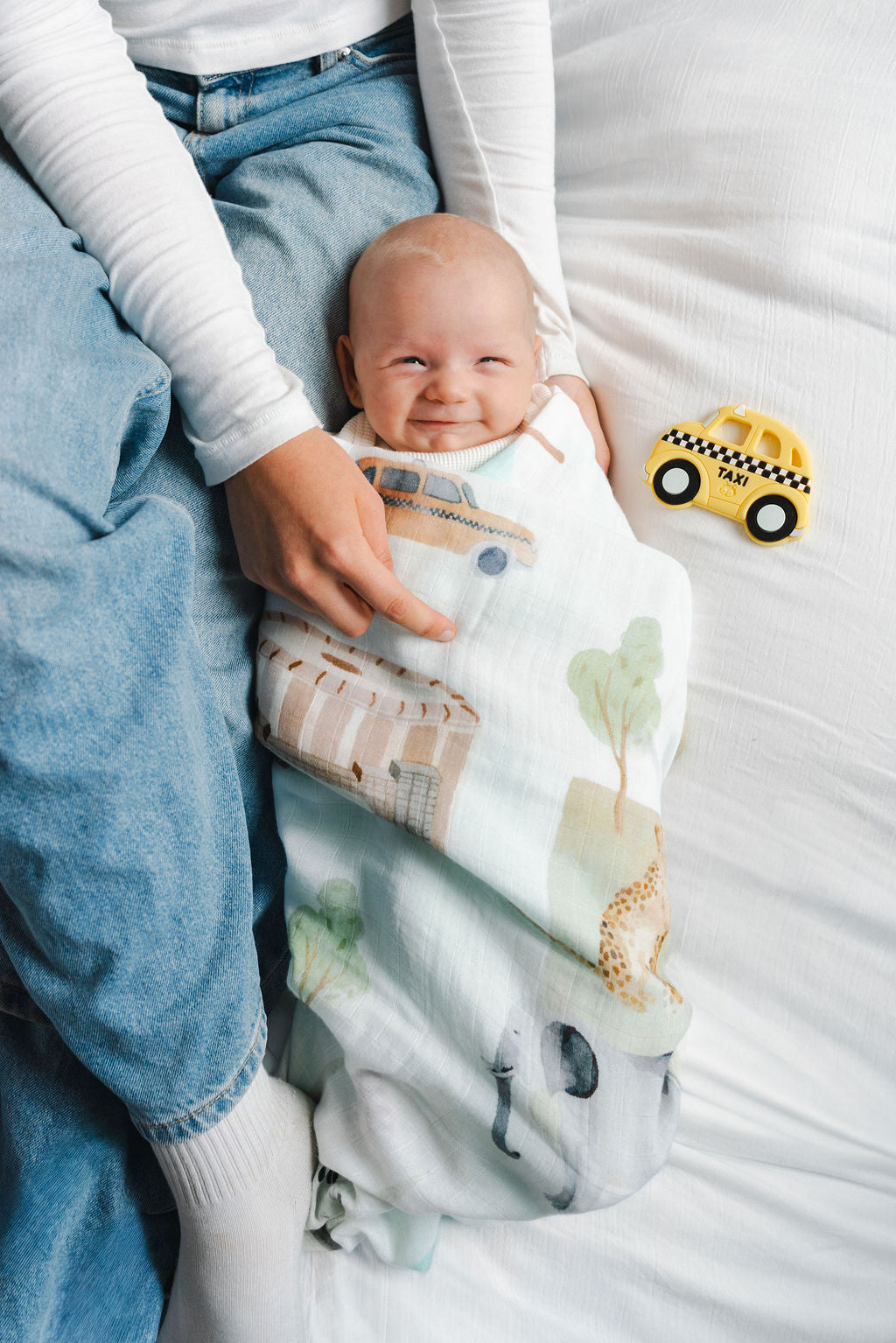 Baby Muslin Swaddle in Tanboocel® Bamboo Viscose - New York City