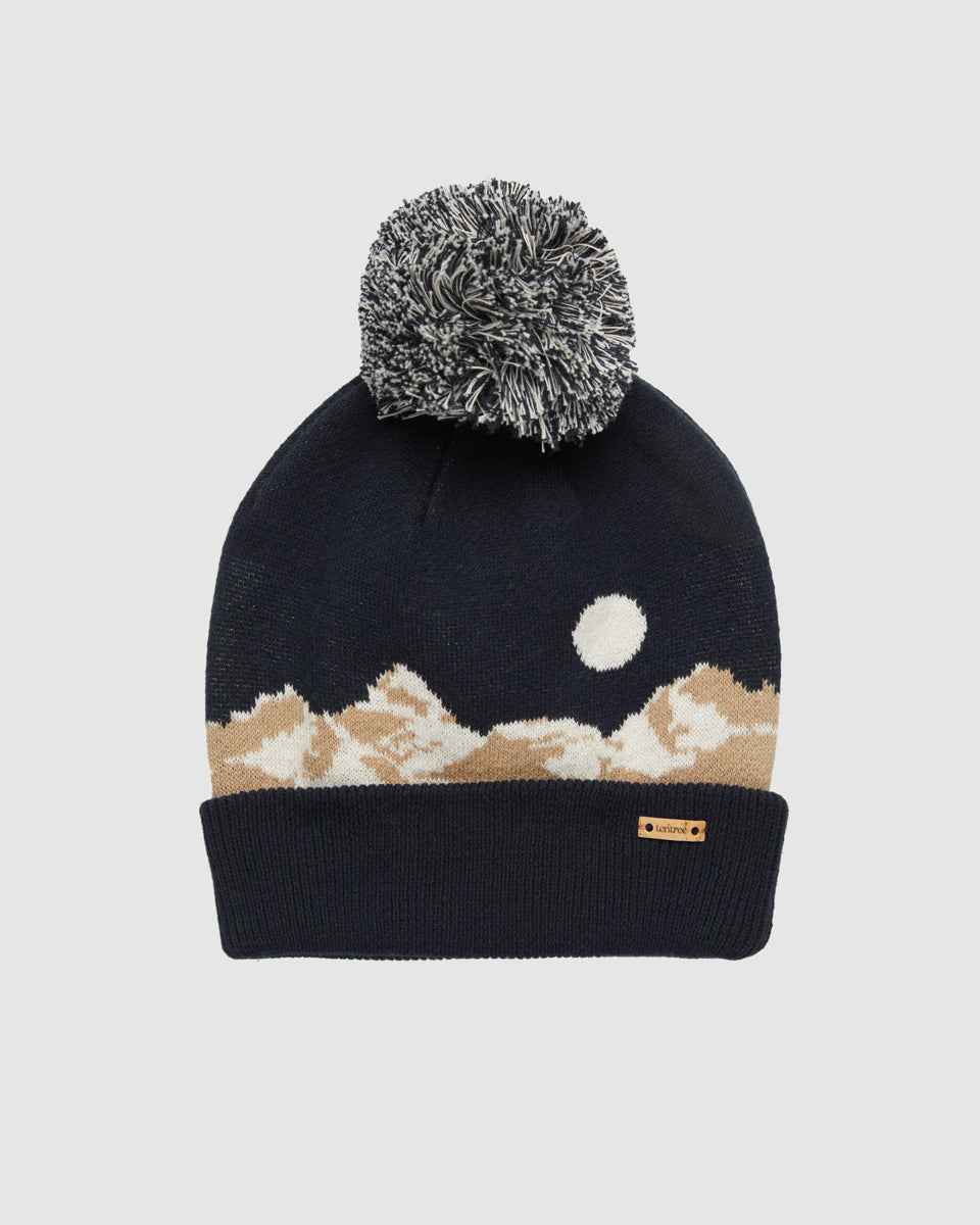 Mountain Scenic Pom Beanie