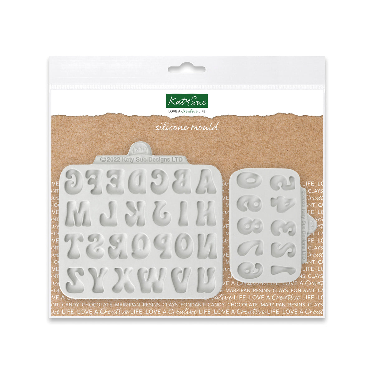 Fun Font Alphabet and Numbers Silicone Mould Set of 2