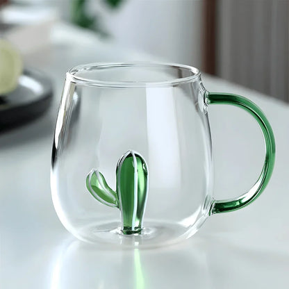 Cactus Borosilicate Glass Mug 13.5 oz - 1Piece