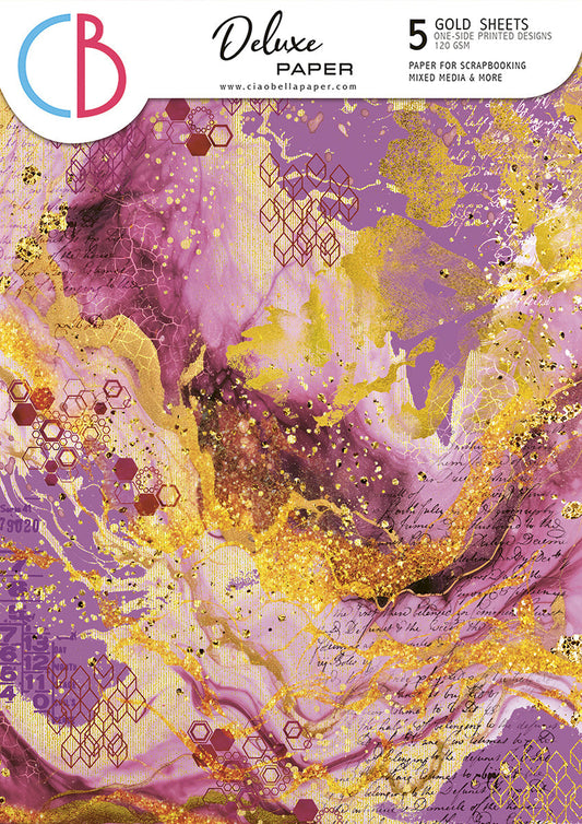 Deluxe Ethereal Paper Gold A4 5/Pkg