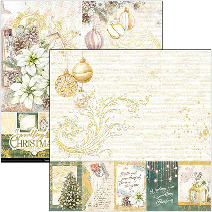 Ciao Bella Sparkling Christmas Paper Pad 8"x8" 12/Pkg