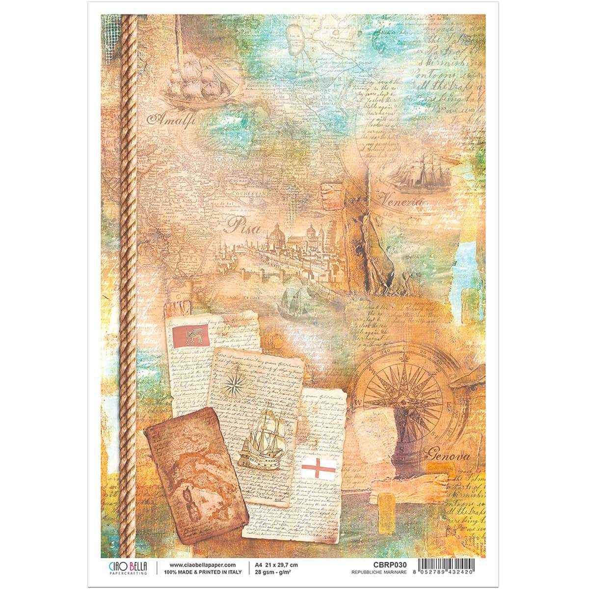 Ciao Bella Rice Paper A4 Repubbiche Marinare