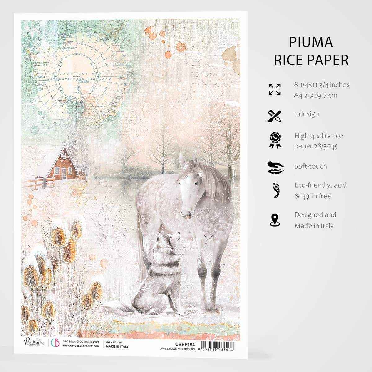 Ciao Bella Rice Paper A4 Love knows no borders