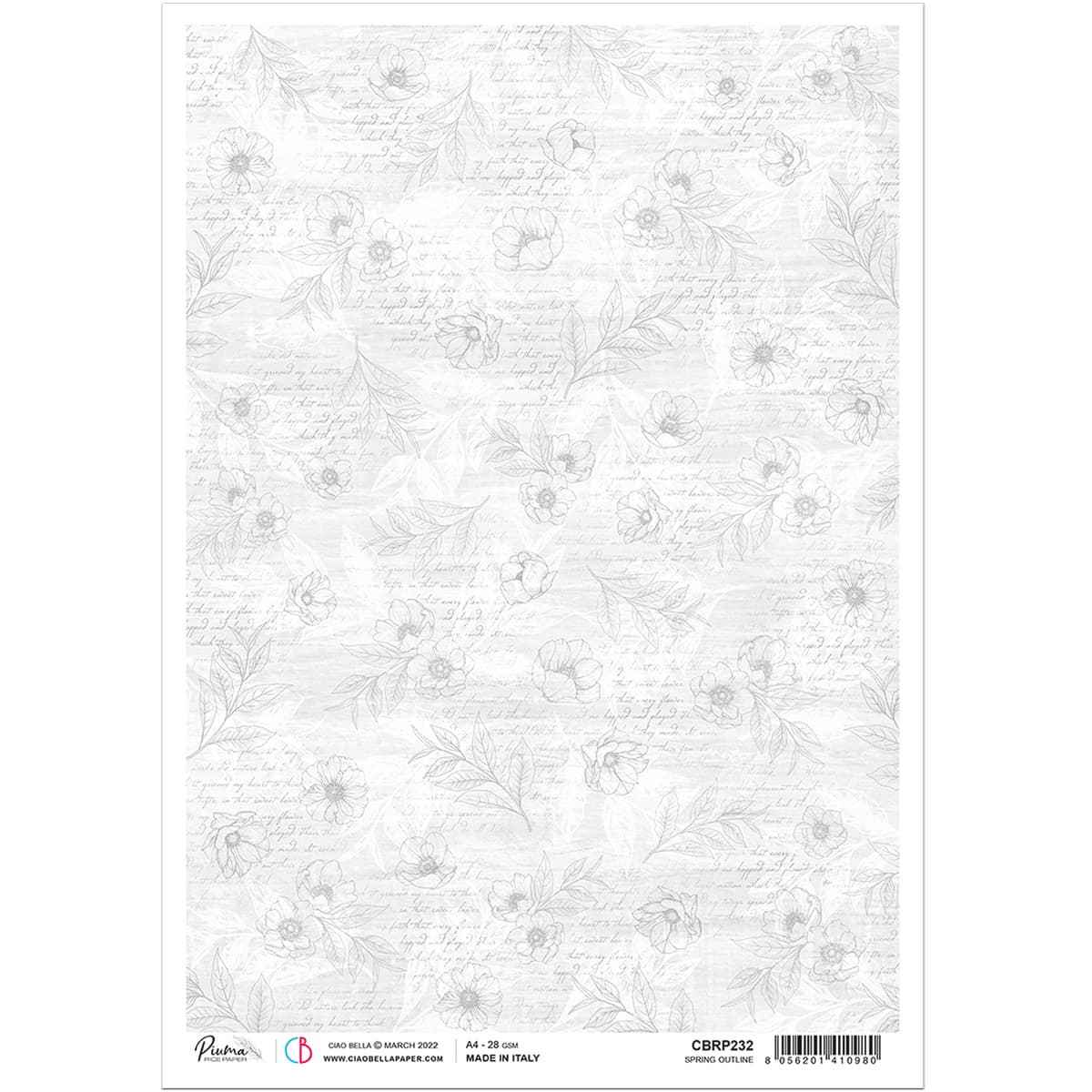 Ciao Bella Rice Paper A4 Spring Outline