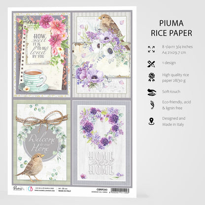 Ciao Bella Rice Paper A4 Sparrow Hill Cards