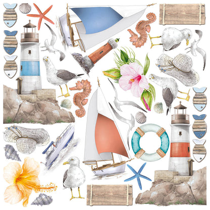Ciao Bella Vellum Summer Breeze Fussy Cut 6"x6" 6/Pkg