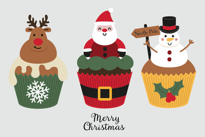 Crafter's Companion Stencil & Die Set - Christmas Cupcakes