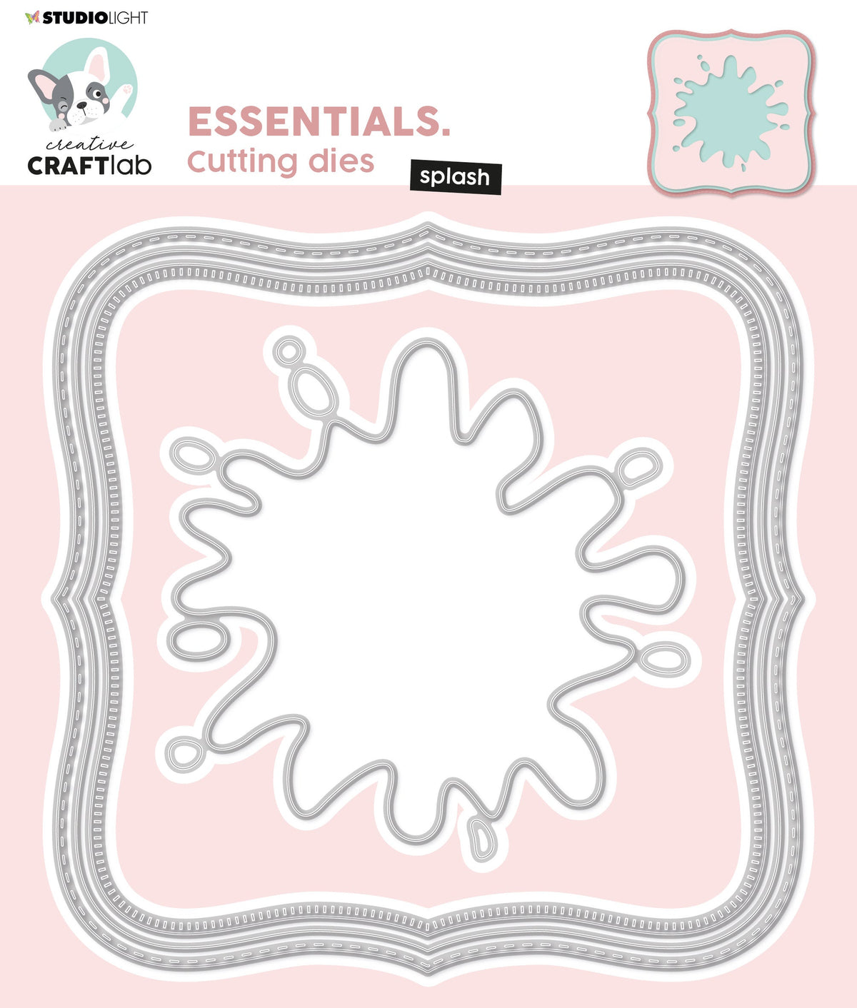 CCL Cutting Die Square Splash Essentials 150x150x1mm 7.87x6.69x0.04 inch 4 PC nr.540