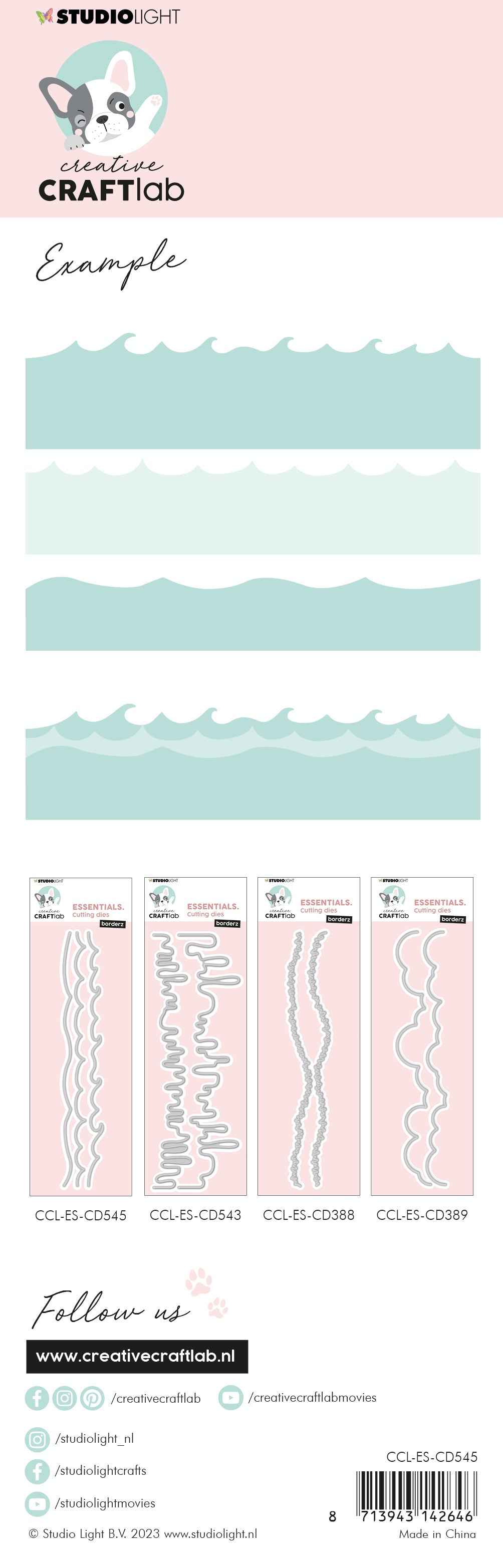CCL Cutting Dies Borderz Waves Essentials 213x35x1mm 3 PC nr.545