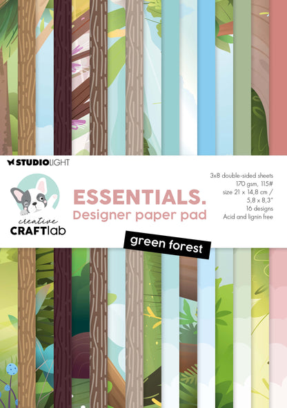 CCL Designer Paper Pad Green Forest Essentials
