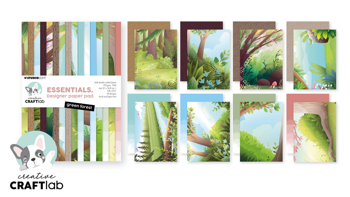 CCL Designer Paper Pad Green Forest Essentials