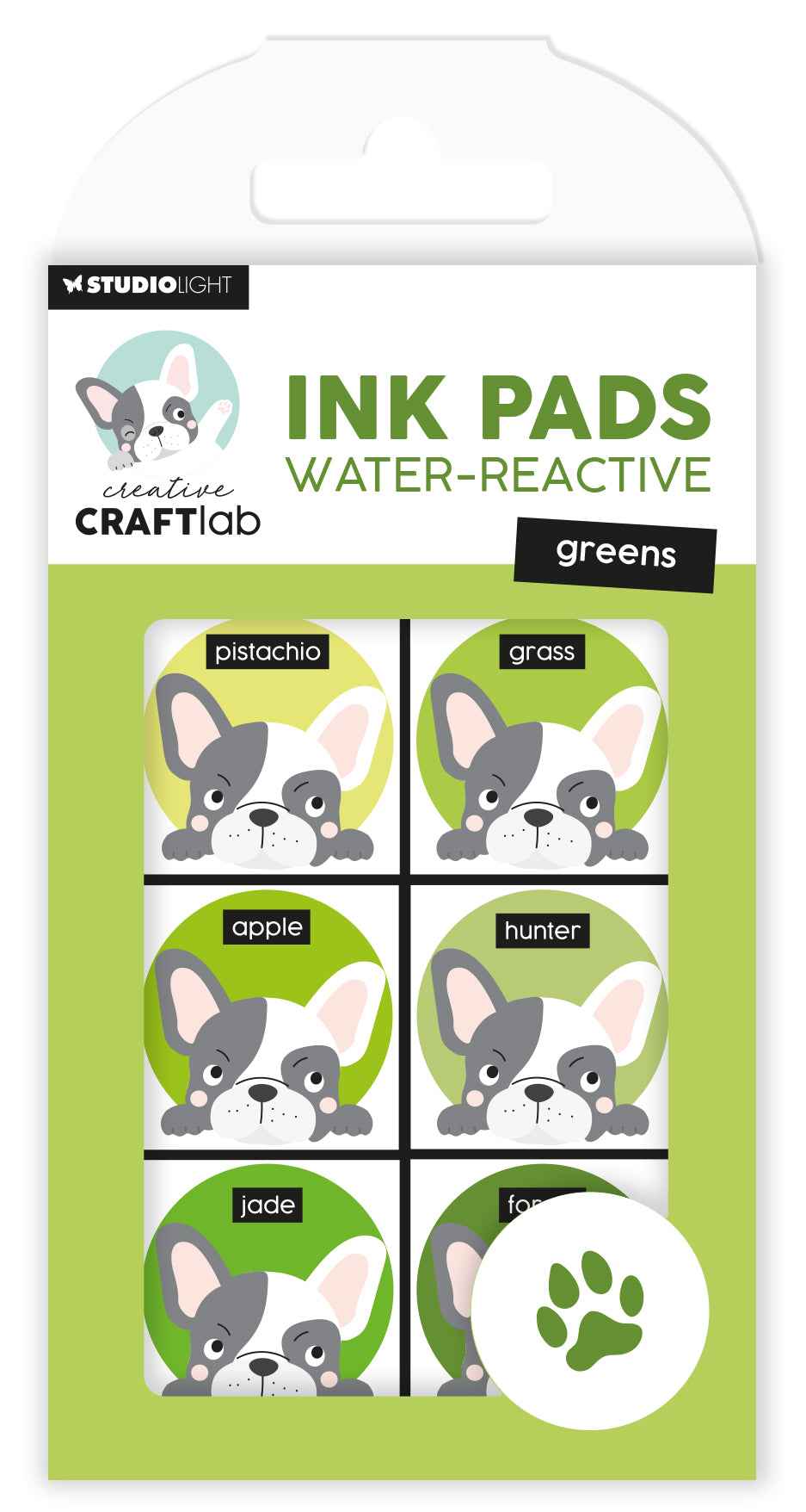 CCL Ink Pads Water-Reactive Greens Essentials 120x70x16mm 6 PC nr.22