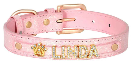 Rose Crown Name Dog Collar | Customized Dog Collar