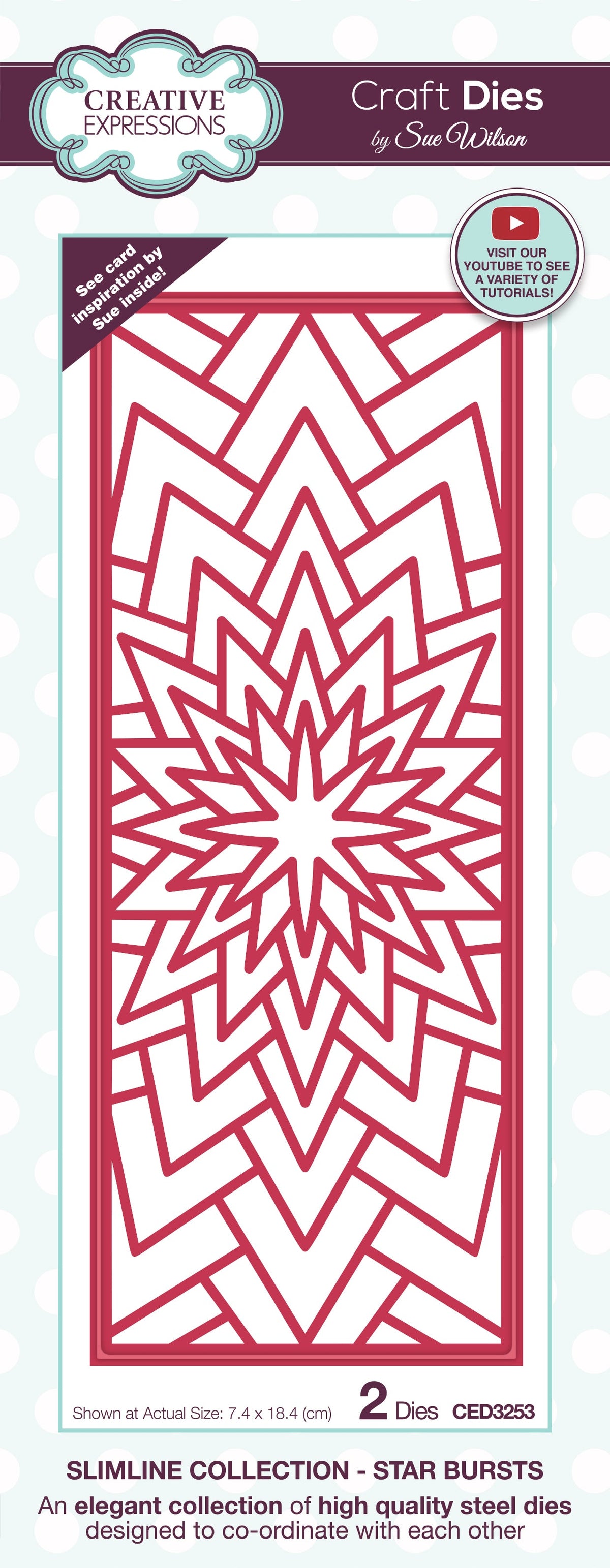 Creative Expressions Sue Wilson Slimline Star Bursts Craft Die
