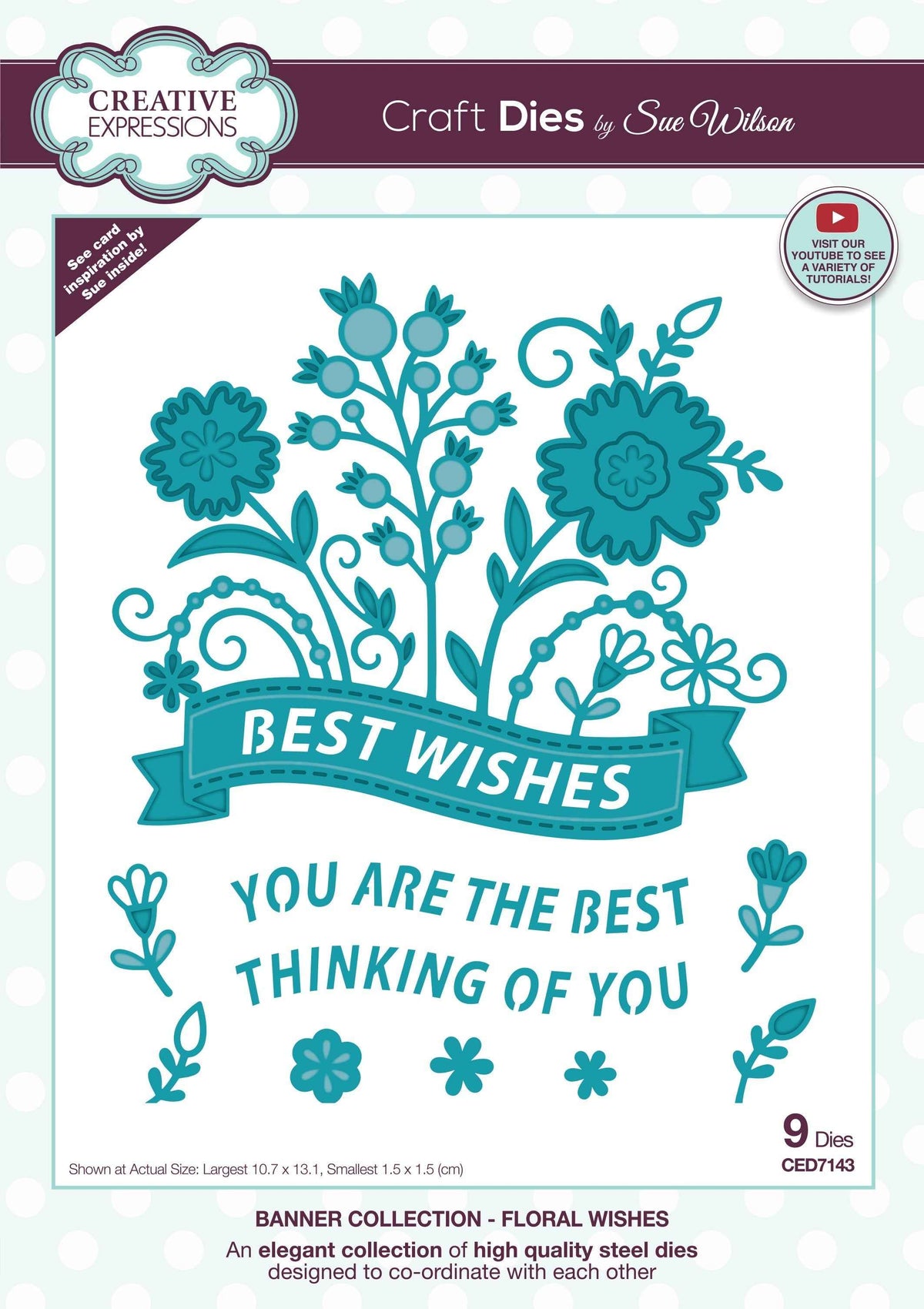 Creative Expressions Sue Wilson Floral Wishes Banner Craft Die