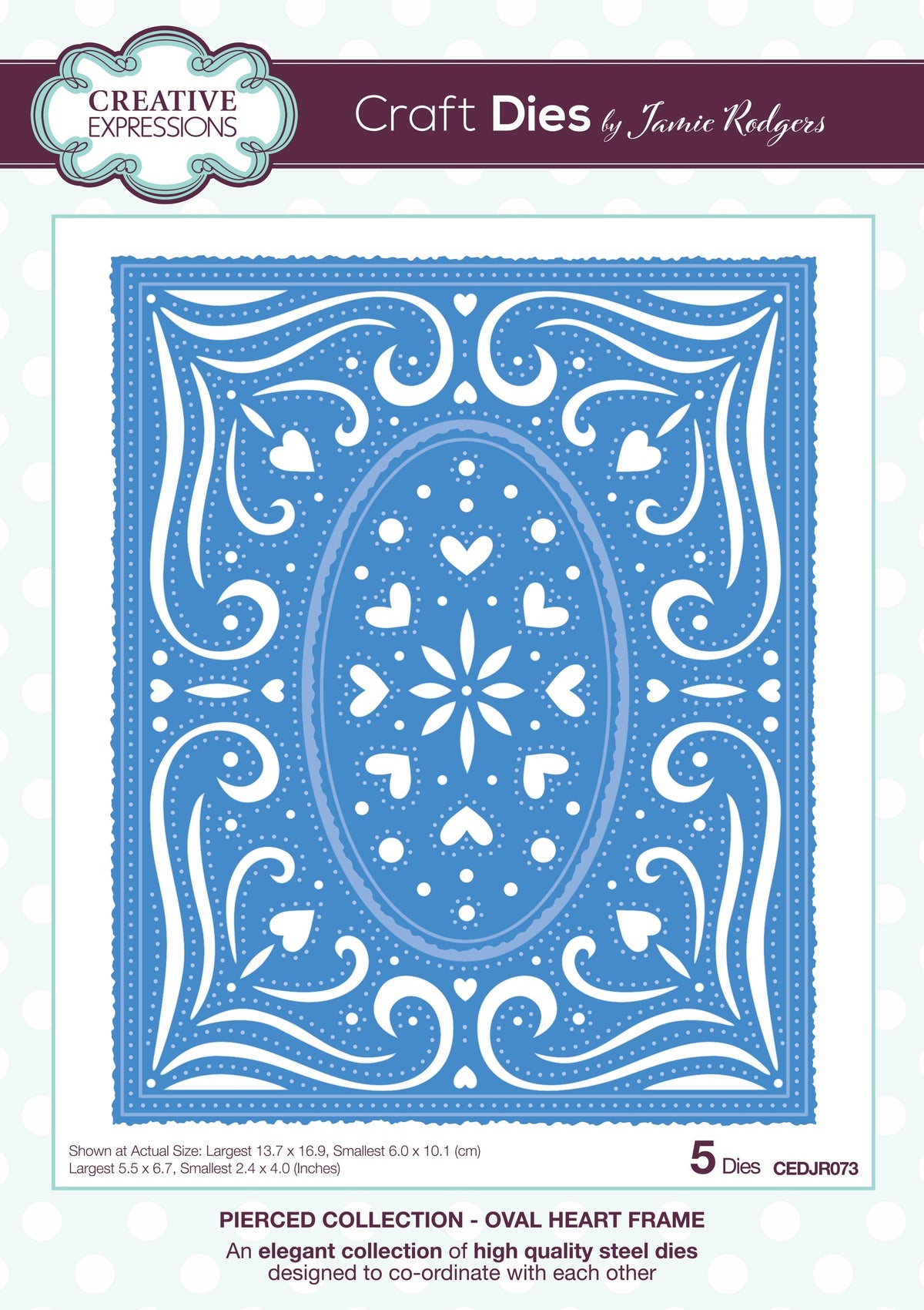 Creative Expressions Jamie Rodgers Oval Heart Frame Craft Die