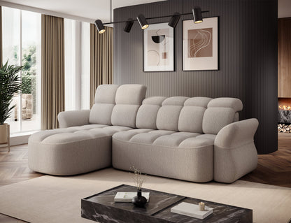 Beneth Storage Sleeper Chaise Sofa - Ivory Cream