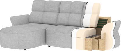 Beneth Storage Sleeper Chaise Sofa - Mocha Brown