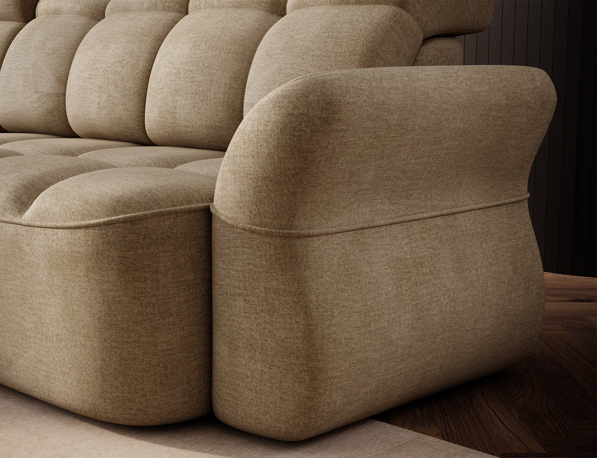 Beneth Storage Sleeper Chaise Sofa - Beige/Taupe