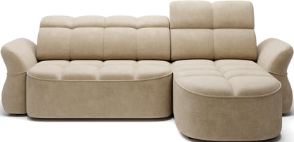 Beneth Storage Sleeper Chaise Sofa - Beige/Taupe