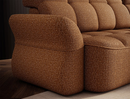 Beneth Storage Sleeper Chaise Sofa - Mocha Brown