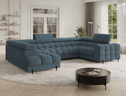 Fectory Sectional Storage Sleeper Chaise Sofa - Blue