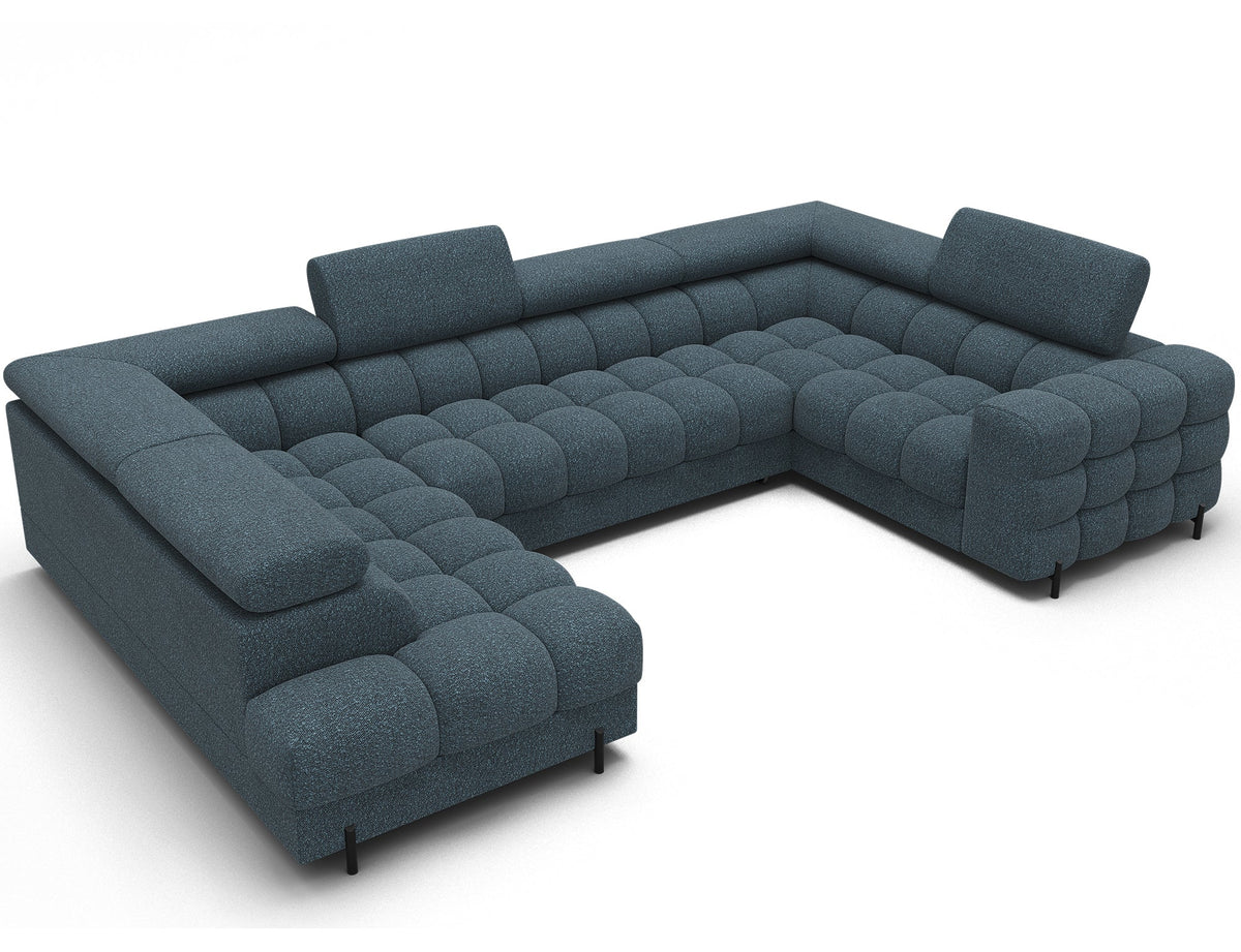 Fectory Sectional Storage Sleeper Chaise Sofa - Blue