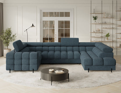 Fectory Sectional Storage Sleeper Chaise Sofa - Blue
