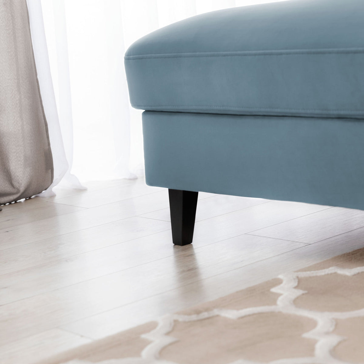 Foble Sectional Storage Sleeper Chaise Sofa - Aqua Blue