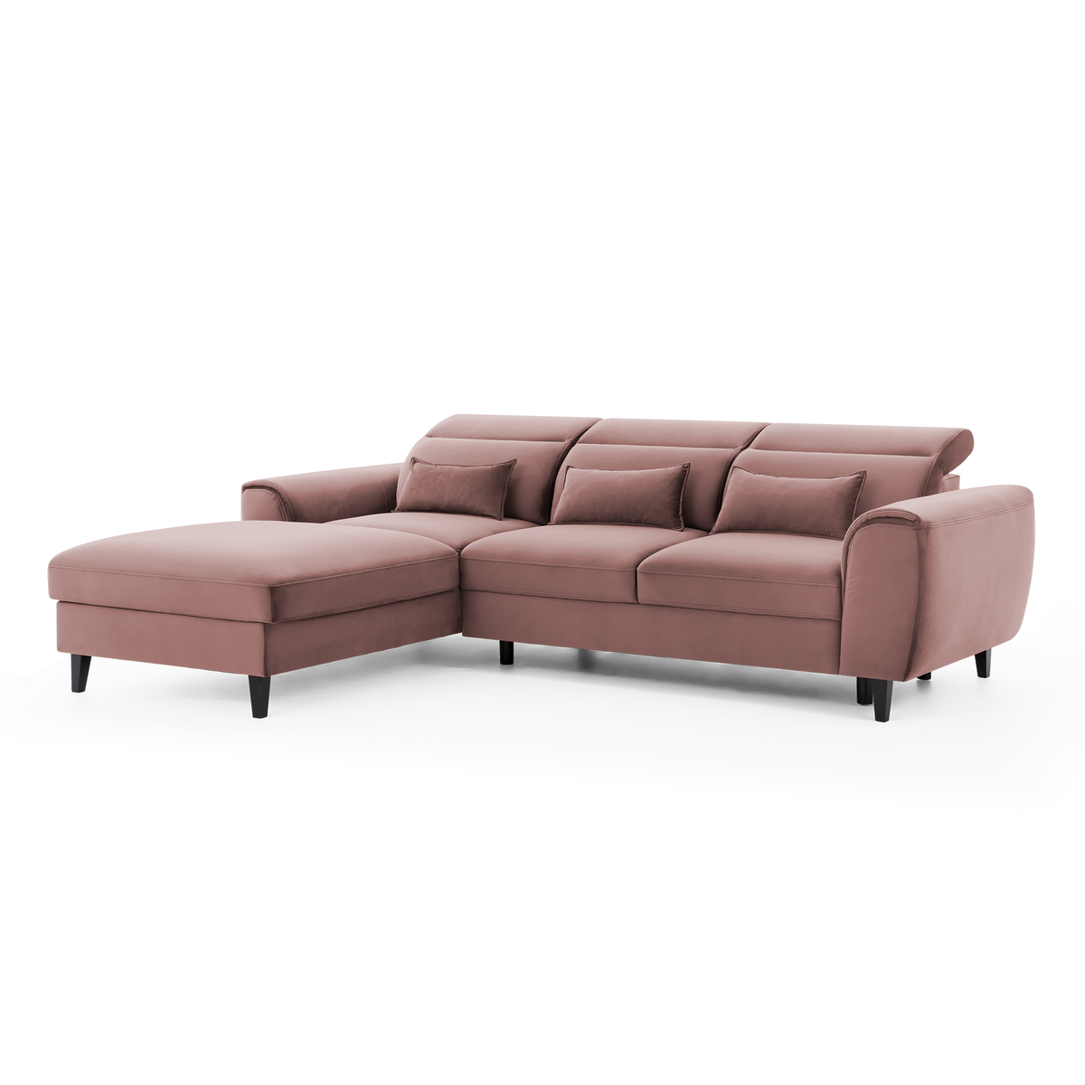 Foble Sectional Storage Sleeper Chaise Sofa - Blush