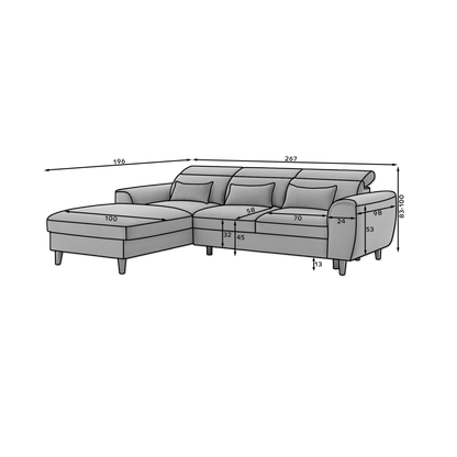 Foble Sectional Storage Sleeper Chaise Sofa - Dark Brown