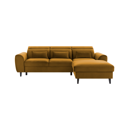 Foble Sectional Storage Sleeper Chaise Sofa - Mustard