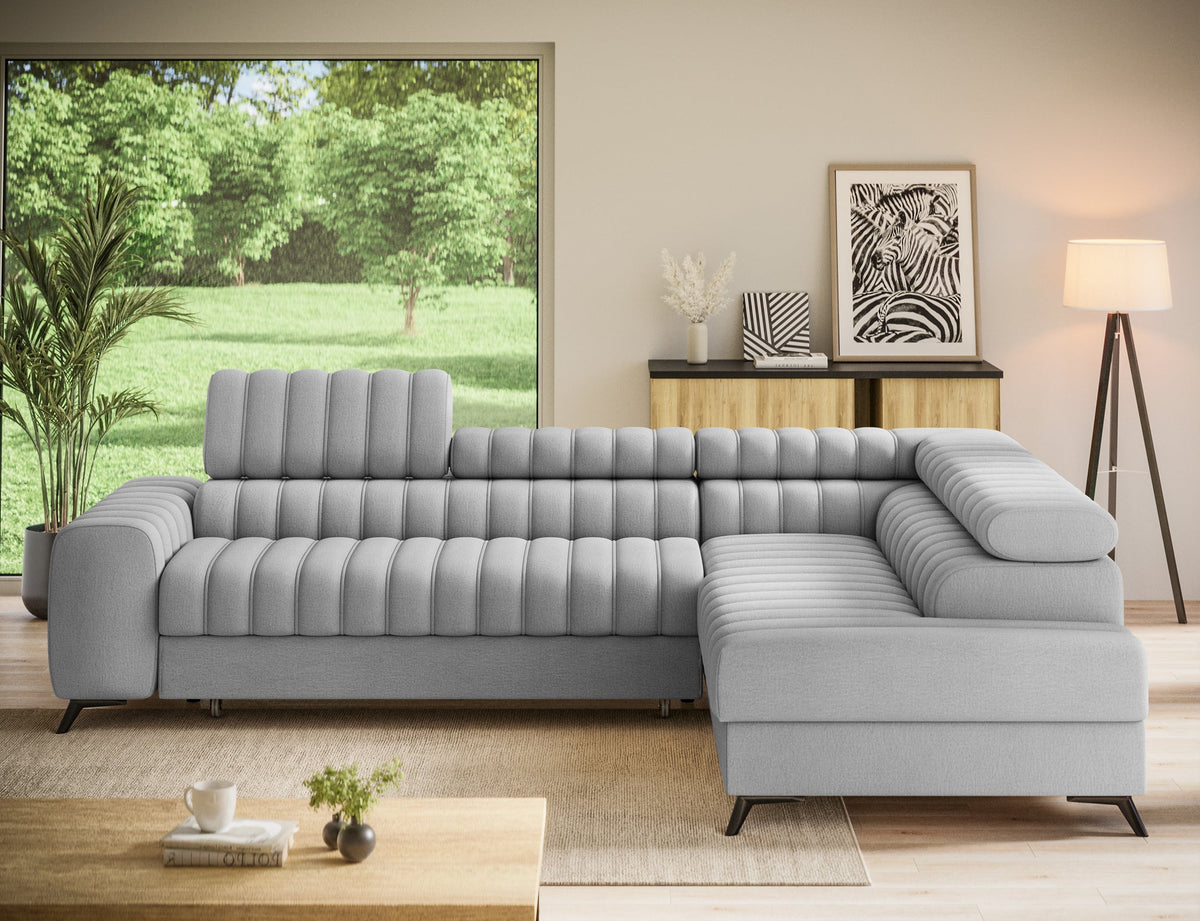 Kanedo Storage Sleeper Sectional Sofa - Grey