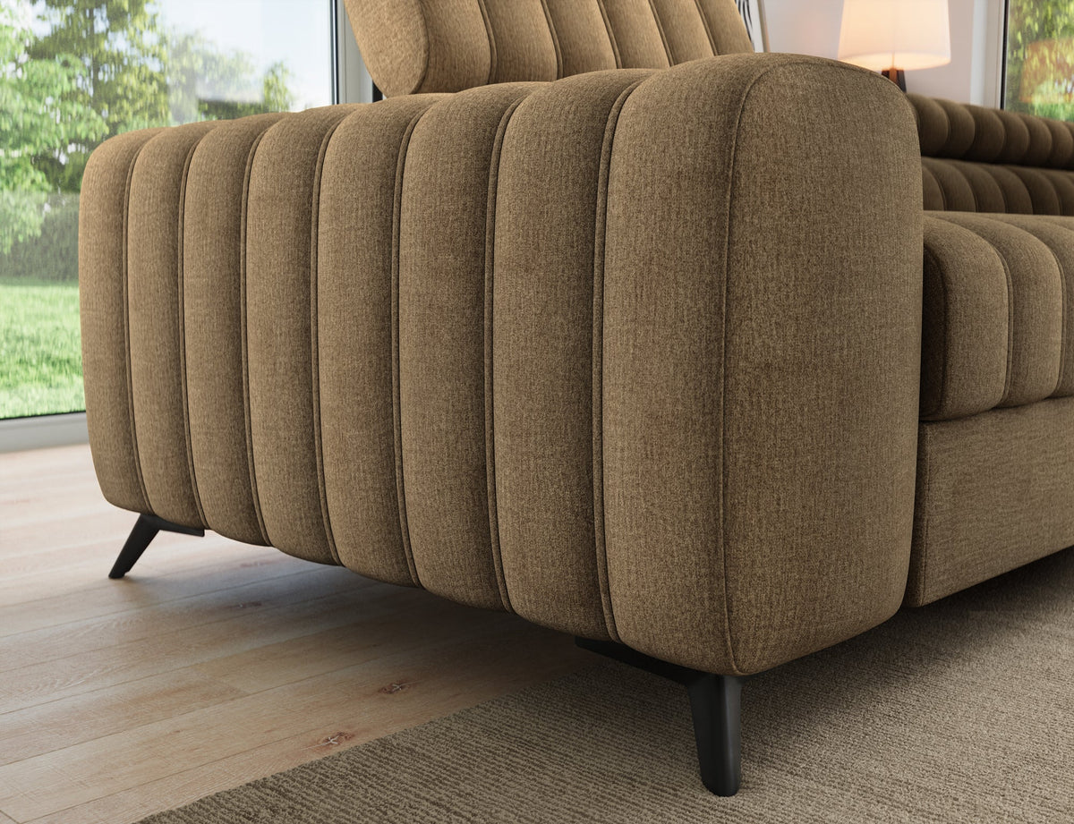 Kanedo Storage Sleeper Sectional Sofa - Mocha Brown