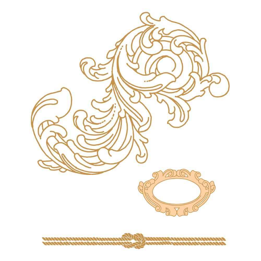 Couture Creations Seaside Girl Seaside Flourish Stamp Set