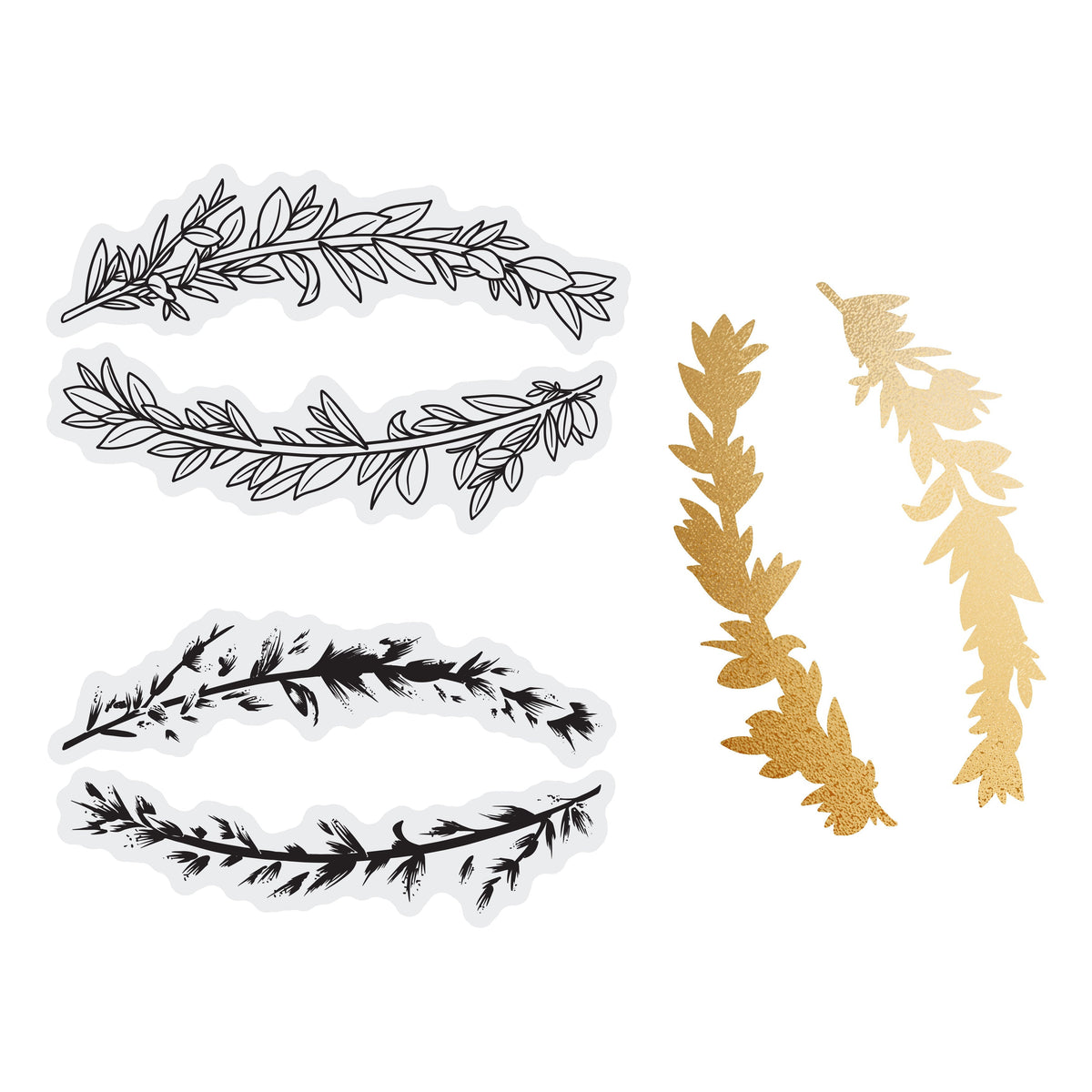 Couture Creations - Elegance Collection - Layering Stamp And Die Set - Curving Branches Mini (6pc)