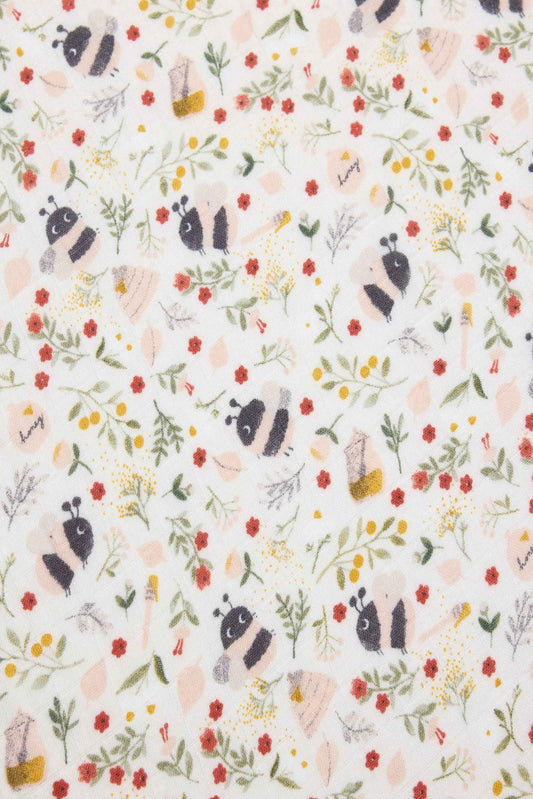Muslin Fitted Crib Sheet - Bumble Bees